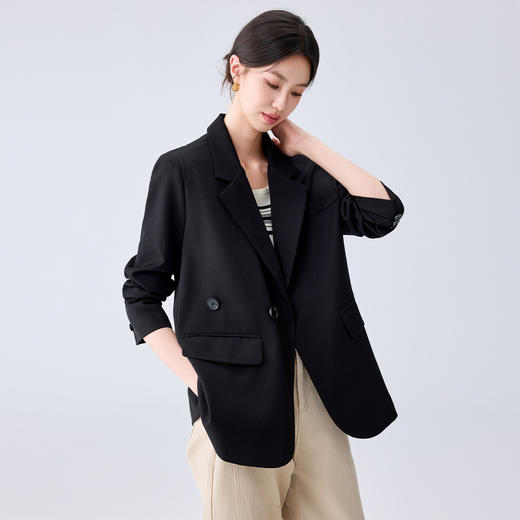 罗蒙女士西服外套舒适透气优雅干练气质职业商务休闲单西外套女 商品图6