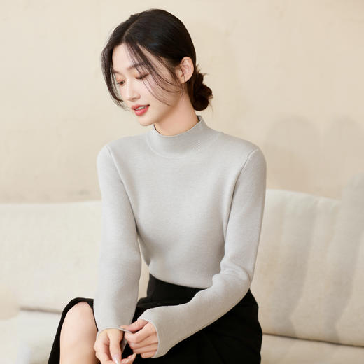 【一体水貂绒毛衣】半高领 加绒加厚 亲肤保暖显瘦 全身加绒 商品图1