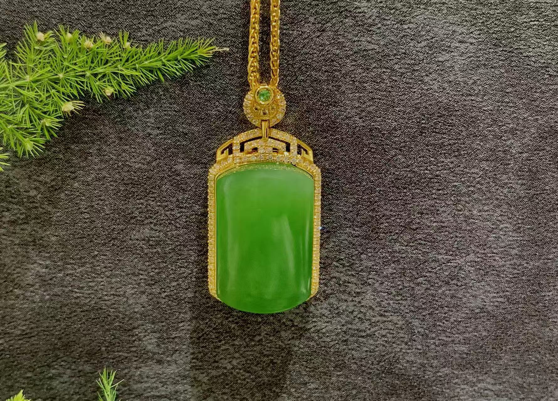 【御珠宫坊】金镶碧玉吊坠