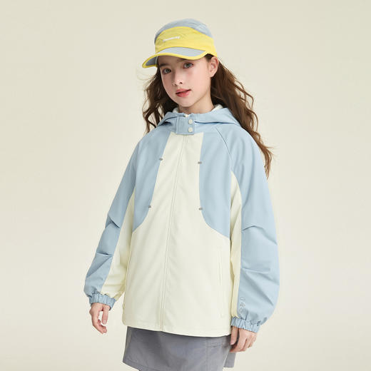 笛莎Deesha 童装女童外套2026春新款撞色连帽外套 商品图1