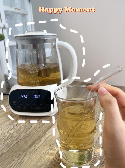 【纯钛O涂层】喜叮当养生壶JY-01A 304不锈钢茶漏 45℃长效恒温 一键除氯 触控彩屏 匀热防糊 轻音柔煮 纯钛发热盘 24H预约 容量1.8L 商品图3