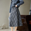 奢姿大码女装2025冬季减龄半松紧腰百搭裙子胖妹妹格纹时尚半身裙9954453946B 商品缩略图4