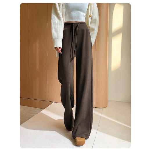 【超软糯！加厚高腰瑜伽裤】加绒裤子 女秋冬季垂感直筒阔腿裤 小个子高腰瑜伽裤加厚运动卫裤子 商品图3