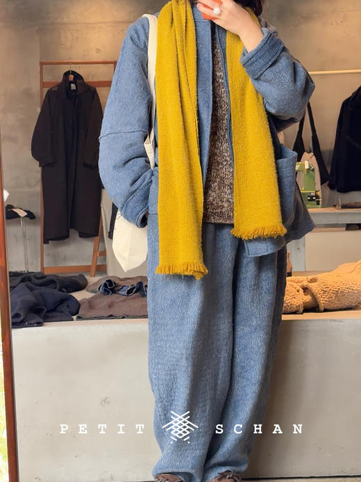 PETIT SCHAN小闪 CLO#1007 Let go 放得下 羊毛棉手工蓝染锥型打坐裤 商品图4