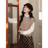 鹿向南「咖啡拿铁」卡其色假两件设计感拼接毛衣女冬季针织衫上衣 商品缩略图3