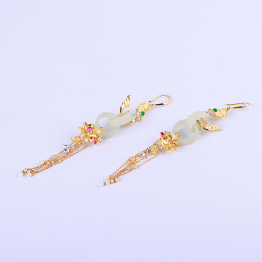 【凤戏牡丹】玉环耳坠-ZX2409089 商品图4