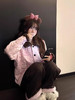 官网839！野兽家Kitty联名限定加厚绗棉家居服套装 树莓粉撞色浓郁豹纹可可 温暖野性甜美大胆睡衣套装 商品缩略图3