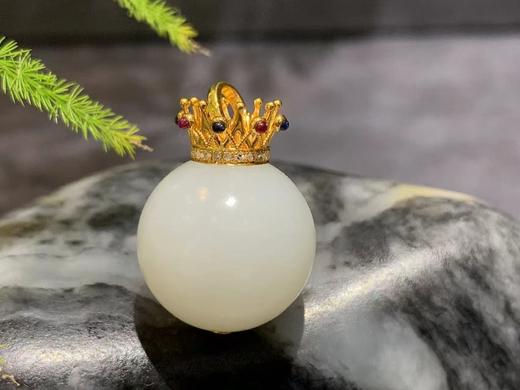 【御珠宫坊】金镶羊脂白玉珠 商品图1