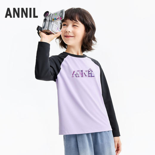 男女童圆领长袖针织衫春季新款安奈儿童装EM611714 商品图0