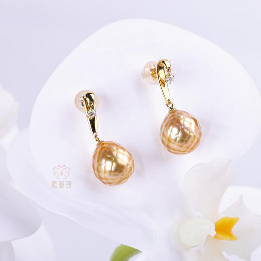 【华璨】简约钻石金珠耳钉-ZZ2409070 商品图3