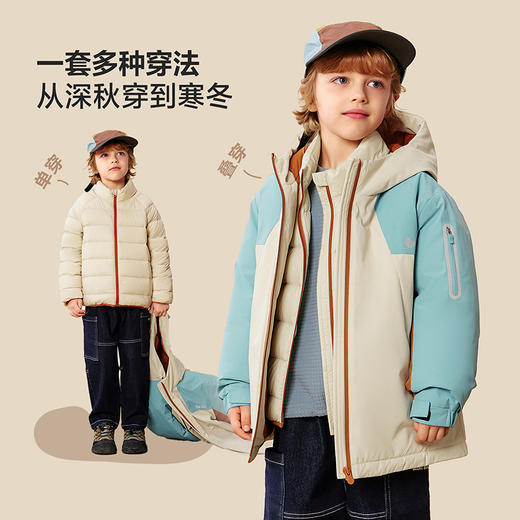【真心绒】迷你巴拉巴拉男女童羽绒服儿童三合一防护外套2025冬 商品图1