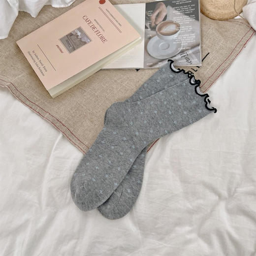 基础-简约韩系点点木耳边袜子-纪念日百货门店同款168996761 商品图3