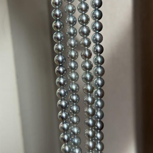 重磅！！双旦 宠粉福利 真多麻色akoya珠串 6-7mm ji光正圆细微瑕 微微生长痕迹 商品图3