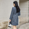 奢姿大码女装2026冬季胖妹妹蓝色气质名媛小香风钉珠连衣裙百褶裙9954853783 商品缩略图3