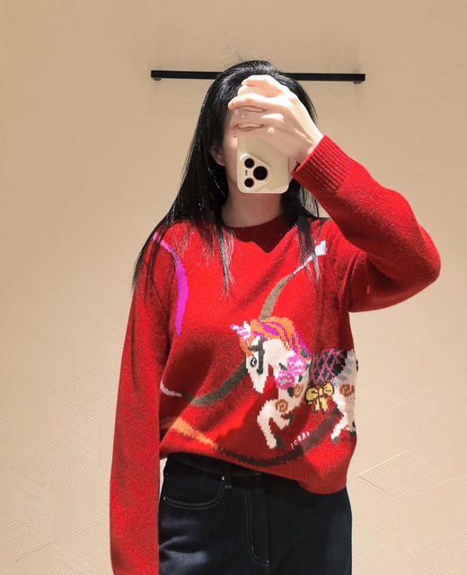 1224-1 极限特惠 ER新年系列 旋转木马提花 羊毛羊绒 圆领套头毛衣 商品图9