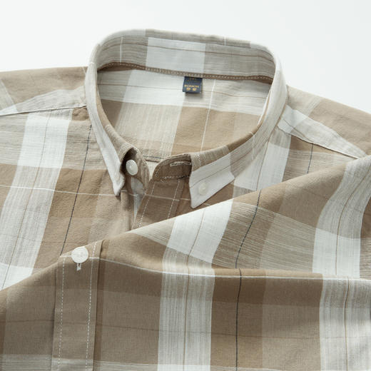 【100%棉】罗蒙男士长袖格子衬衫休闲时尚百搭舒适大众款日常百搭衬衣 商品图3