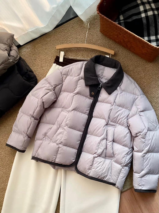坦b尔在售90白鹅绒❗️复古巴恩风撞色翻领羽绒服 商品图6
