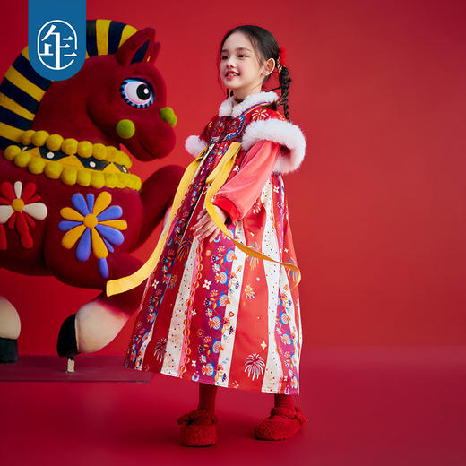年衣童装儿童汉服裙女童冬季新款改良唐装汉服连衣裙新年拜年服 商品图4