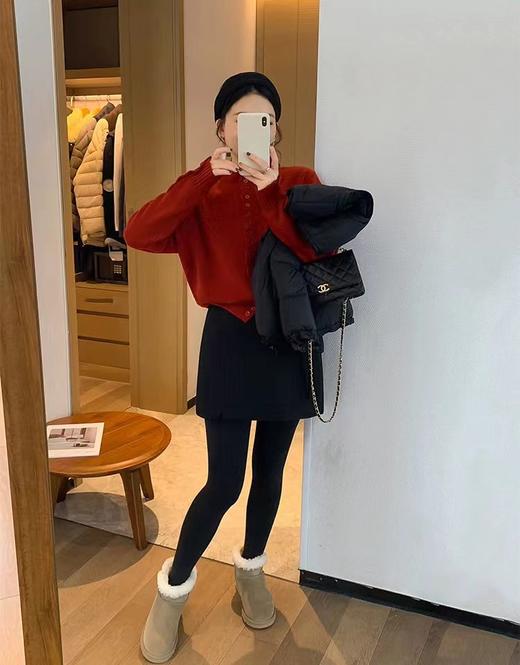 D122453冬季时尚直筒羊毛毛呢设计感口袋开叉显瘦气质半身裙 商品图6