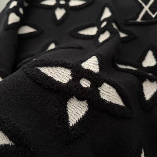 D122407新款黑色满印logo圆领毛衣男女同款 商品图6