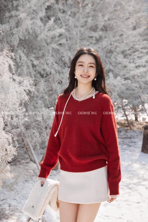 【门店同款】ENJOY冬季“暖冬软糖”蕾丝花边套头针织 168099569 商品图2