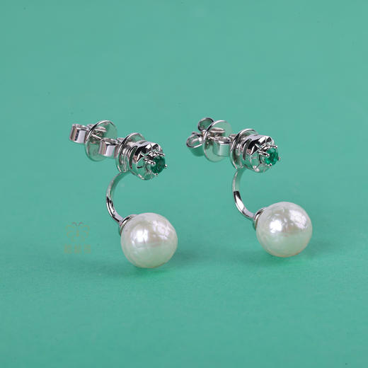 【绚美】祖母绿刻面珍珠耳钩-ZZ12408021 商品图4