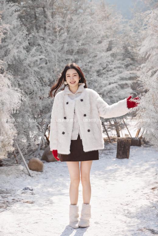 【门店同款】ENJOY冬季“暖冬软糖”双排扣毛毛外套 168843458 商品图5