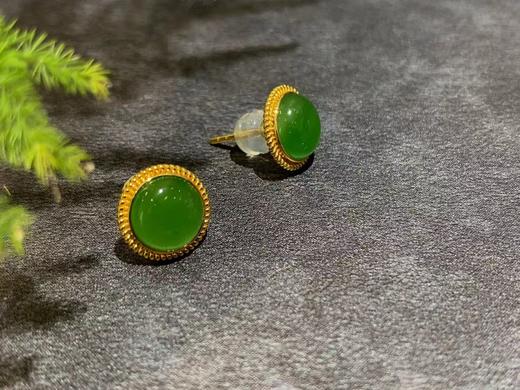 【御珠宫坊】金镶碧玉耳钉 商品图2