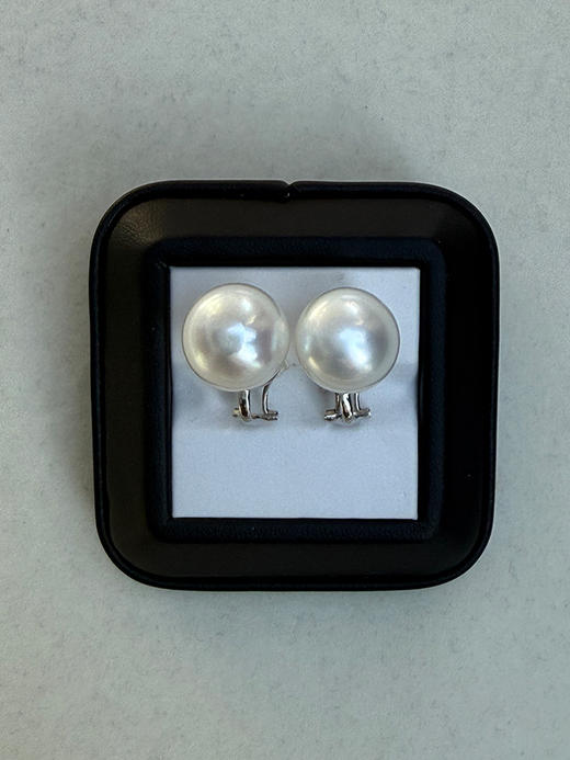 【挚友限定】(经典款/挂珠款)18K金澳白珍珠耳夹 真科研凤凰等级 商品图7