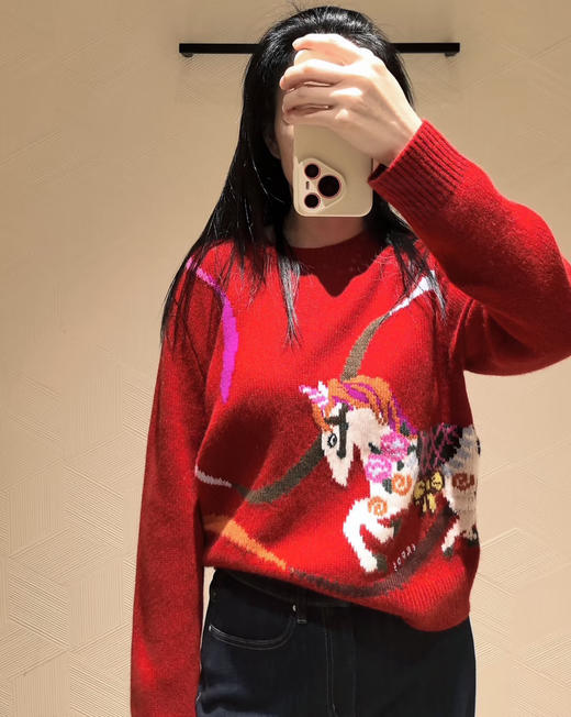 1224-1 极限特惠 ER新年系列 旋转木马提花 羊毛羊绒 圆领套头毛衣 商品图8