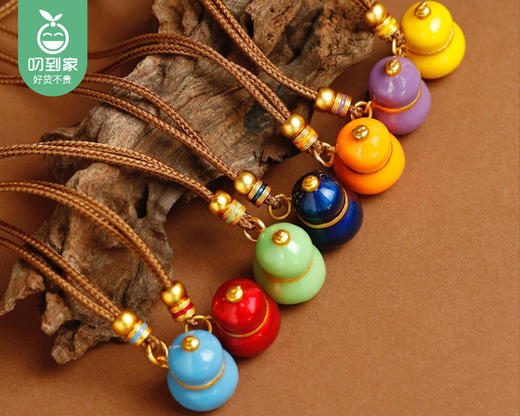 【预售-12月29日配送】中国金楼古法多彩珐琅葫芦吊坠项链（红葫芦）/1条（链长约70cm） 商品图1