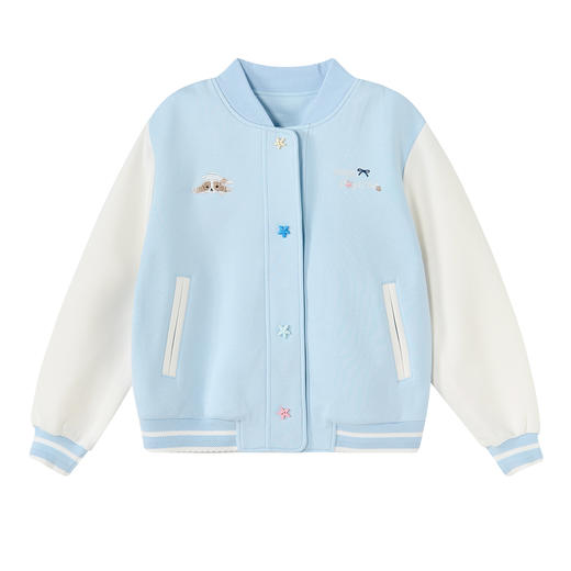 笛莎Deesha 童装女童外套2026春新款撞色拼接空气层棒球服外套 商品图4