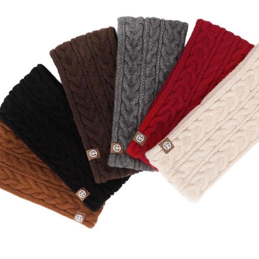 秋冬季加宽保暖护耳头带女户外运动骑行头带男加厚针织绞花发带女 商品图4