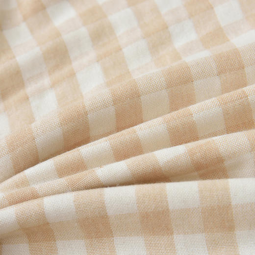 素道有机彩棉枕巾 | 2个装 棕色格子 78*52cm 五层纱布 双面可用 加宽包边工艺 透气柔软枕套 商品图2