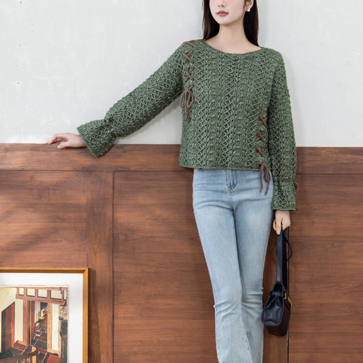 苏苏姐家初叙上衣手工diy钩针自制毛衣编织毛线团材料包 商品图3