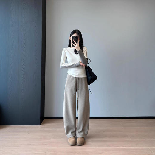 【超厚慕冬绒】松紧高腰软糯加绒加厚休闲简约直筒弯刀裤25冬款！ 商品图2