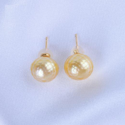 【金色年华】刻面金珠耳钉2-ZZ2409069 商品图0