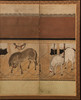 独角鹿西洋古董18世纪晚期日本江户时期出品狩野派风格「马厩」主题纸本设色六曲屏风 商品缩略图4