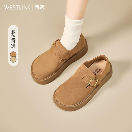 西遇厚底勃肯鞋女秋冬新款复古全包一脚蹬单鞋丑萌百搭鞋子V0057362 商品图0