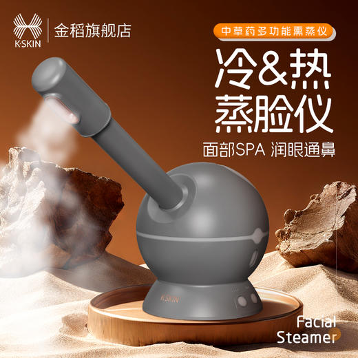 金稻KD23312中草药长短管蒸脸器纳米蒸汽喷雾补水家用冷热温三喷加湿 商品图0