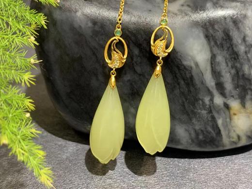 【御珠宫坊】金镶黄玉耳坠 商品图0