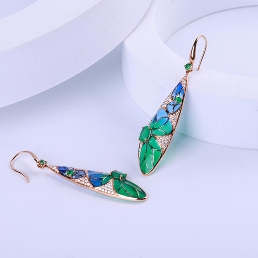 【蝶舞】空窗珐琅耳坠-CB12409038 商品图5