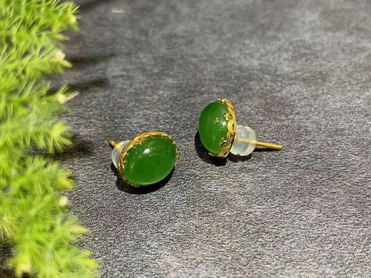 【御珠宫坊】金镶碧玉耳钉 商品图2