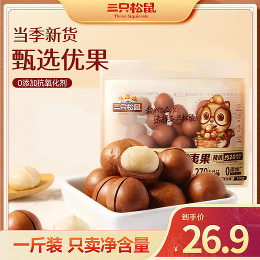 三只松鼠 量贩袋装_夏威夷果500g 商品图0