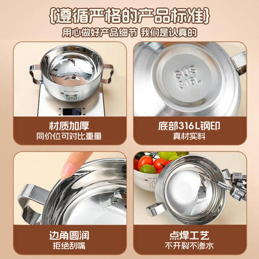 【隔热防烫❗️圆润不伤口】卡通316L双层防烫儿童双耳碗不锈钢吃饭碗宝宝专用食品级带盖汤碗。jb 商品图3