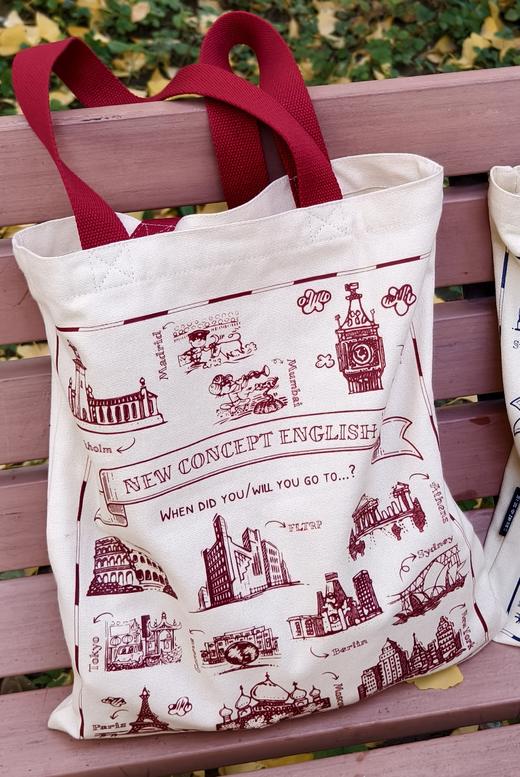 新概念英语文创英伦风格帆布包CityBag(红色) 商品图1