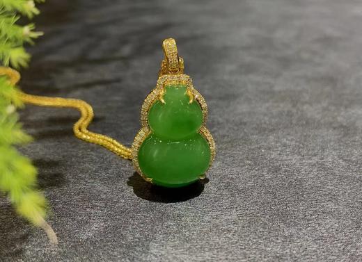 【御珠宫坊】金镶碧玉葫芦吊坠 商品图0