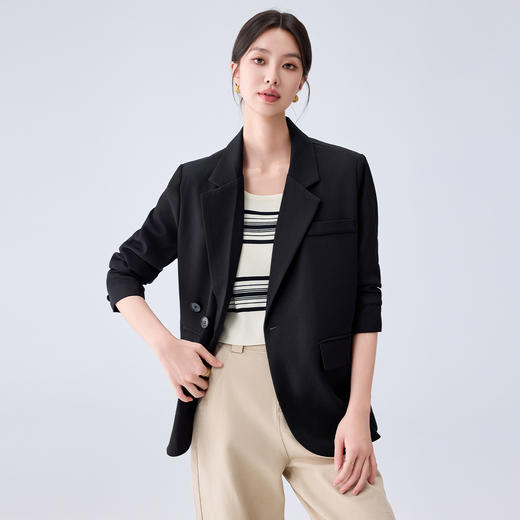罗蒙女士西服外套舒适透气优雅干练气质职业商务休闲单西外套女 商品图4