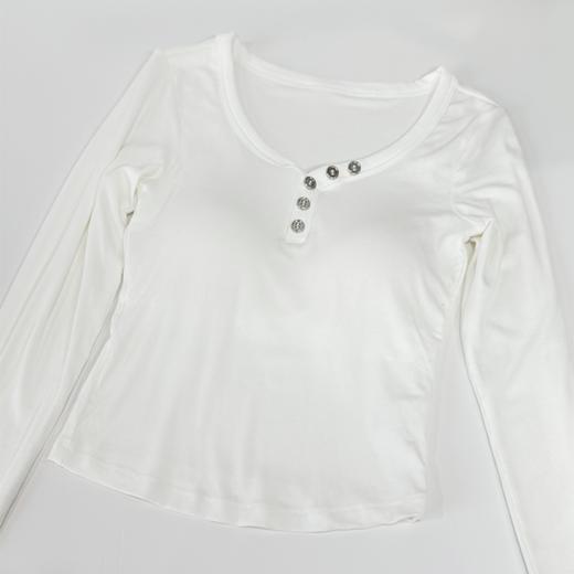 壁虎瑜伽【2512SY470】内搭修身V领一体杯胸T恤 （5天发货）（一体式胸垫） 商品图5