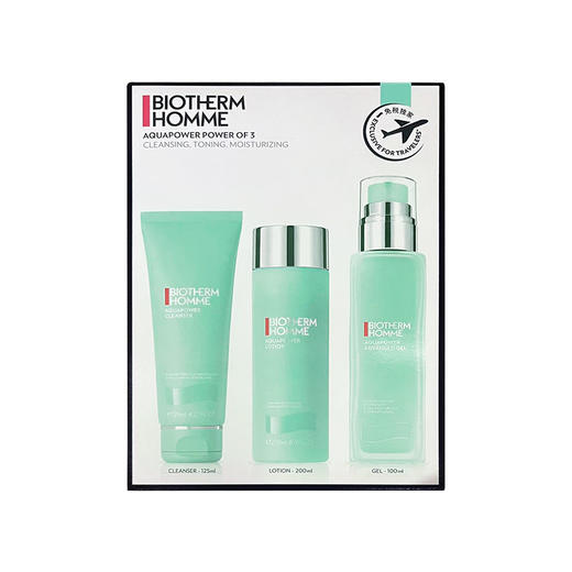 【含税价】BIOTHERM 碧欧泉 男士水动力保湿三件套 （洁面125ml+水200ml+乳100ml） 商品图1